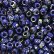 Perla Matubo 7/0 - 3,5 mm Blu Picasso opaco x 10 g