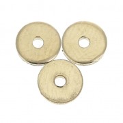 Dischi piatti forati lisci stile Heishi 5mm Gold filledi x4