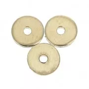 Dischi piatti forati lisci stile Heishi 5mm Gold filledi x4