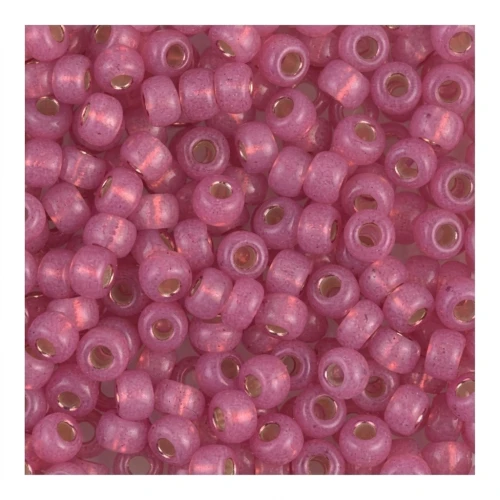 Rocaille Miyuki 8/0 645 - Dark Rose Alabaster Silverline