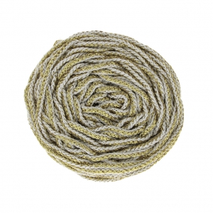 Cordone per creazioni in macramè Rayon Air 4 mm Dorato / Bianco x 50m