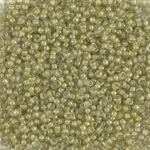 Rocaille Miyuki 11/0 378 - Luster Crystal Light Olivine Lined