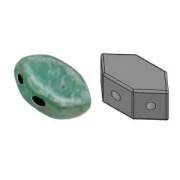 Perle in vetro Paros® par Puca® 7x4mm Green Turquoise Picasso x10g