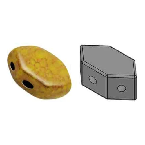Perle in vetro Paros® par Puca® 7x4mm Opaque Jonquil Luster Bronze x10g