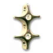 Separatore 3 file mm. 22x13 dorato strass Crystal x1