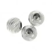 Stoppers Beads 4 mm con un foro 0.5 mm in Argento 925 x2