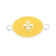 Intercalaire 2 anneaux con croce in resina epossidica 15x8.5 mm Placcatura argento fino Jaune
