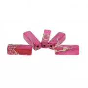 Perline Tubi dipinti - Regalite 13x4.5 mm Fuchsia x5