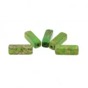 Perline Tubi dipinti - Regalite 13x4.5 mm Verde x5