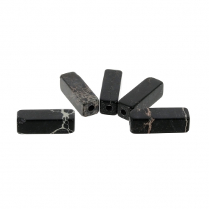 Perline Tubi dipinti - Regalite 13x4.5 mm Nero x5