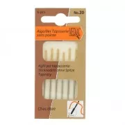 Aghi tappezzeria cruna dorata senza punta estremità rotonda Mediac n°20 x6