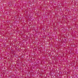 Rocaille Miyuki 15/0 355 - Crystal AB Hot Pink Lined