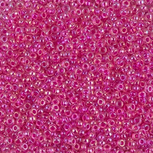 Rocaille Miyuki 15/0 355 - Crystal AB Hot Pink Lined