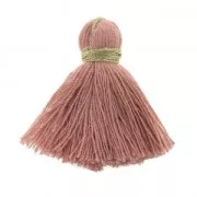 Nappina/pompon imitazione cotone 40 mm Rosa antico / Dorato x5