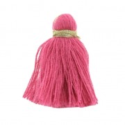 Nappina/pompon imitazione cotone 40 mm Fuchsia / Dorato  x5