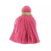 Nappina/pompon imitazione cotone 40 mm Fuchsia / Dorato  x5
