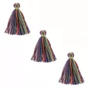 Pompon imitazione cotone 26-30 mm Multicolore Parme x10