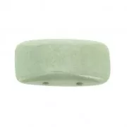 Perline in vetro di Boemia Carrier Bead 2 fori 11 x 22 mm Opaque Luster Green x 6