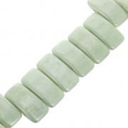 Perline in vetro di Boemia Carrier Bead 2 fori 11 x 22 mm Opaque Luster Green x 6