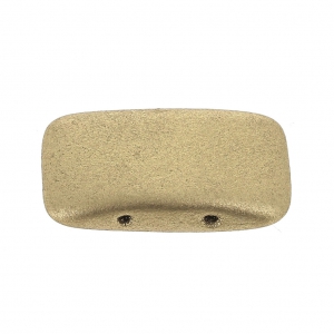 Perline in vetro di Boemia Carrier Bead 2 fori 11 x 22 mm Gold Mat x 6