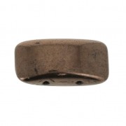 Perline in vetro di Boemia Carrier Bead 2 fori 11 x 22 mm Dark Bronze x 6