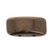 Perline in vetro di Boemia Carrier Bead 2 fori 11 x 22 mm Dark Bronze x 6