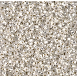 Rocaille Miyuki 11/0 1F - Crystal Silver Lined Mat