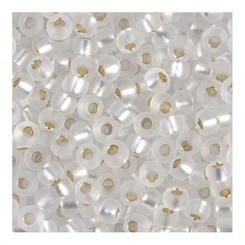 Rocaille Miyuki 8/0 1F - Crystal Silver Lined Mat