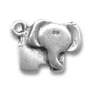 Ciondolo elefante mm. 15 argentato antico x1