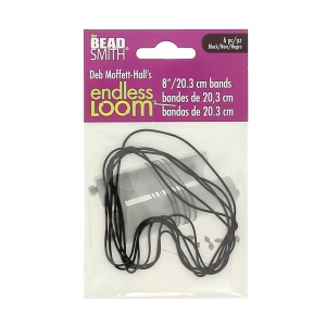Filo elastico per base di tessitura Endless Loom - Filo di 20.3 cm Nero x 6