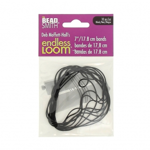 Filo elastico per base di tessitura Endless Loom - filo di 17.8 cm Nero x 10
