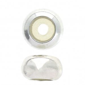 Stopper Bead 6.6 mm con un foro 2 mm in Argento 925 x1