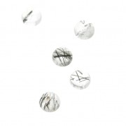 Cabochon rotondi 4mm Quarzo Rutile x5