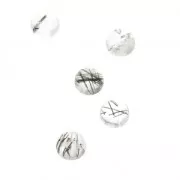 Cabochon rotondi 4mm Quarzo Rutile x5