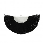 Pendente ventaglio mezzaluna con frange  25x47 nero/argento x1|raw }}
