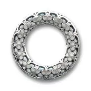 Circulo decorato mm. 32 argentato brunito x1