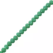 Perline schiacciate sfaccettate 3.5x3 mm Medium Green Opaque x35cm