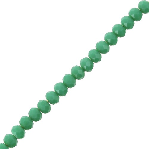 Perline schiacciate sfaccettate 3.5x3 mm Medium Green Opaque x35cm