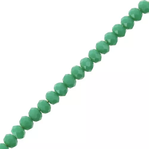 Perline schiacciate sfaccettate 3.5x3 mm Medium Green Opaque x35cm
