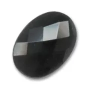Cabochon ovale sfaccettato mm. 18x13 Black Agate