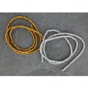 Mini-ematiti rotonde appiattite sfaccettate 3.3 mm oro rosa x38.5 cm