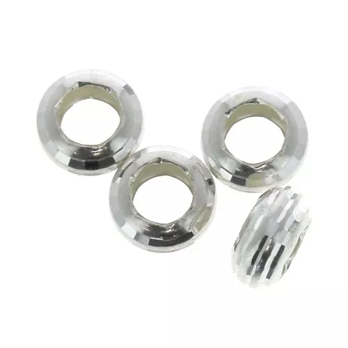 Distanziatori rondelle striate 5x2.5  mm Argento 925 x4
