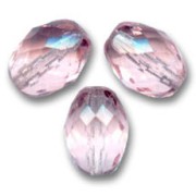 Perla a forma di oliva sfaccettate 11x8 mm - Rosaline x20