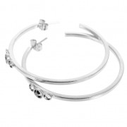 Orecchini filo quadrato da decorare per cabochon 3 e 4 mm - 48x2 mm argentato x2|raw }}