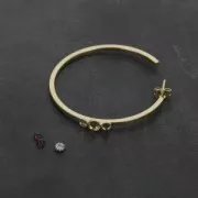 Orecchini filo quadrato da decorare per cabochon 3 e 4 mm - 48x2 mm argentato x2