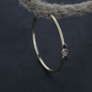 Orecchini filo quadrato per cabochon 3 e 4 mm - 48x2 mm Dorato con oro fino x2