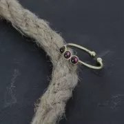 Bague réglable serti pour cabochons à fond plat 3 mm argentato x1