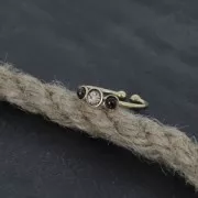 Anello regolabile per cabochon retro piatto 3 et 4 mm Dorato con oro finox1