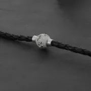 Chiusura glitterata per bracciale cordone 3 mm Argento 925 - Argento 925 x1