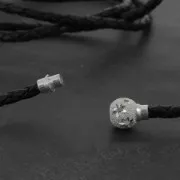 Chiusura glitterata per bracciale cordone 3 mm Argento 925 - Argento 925 x1